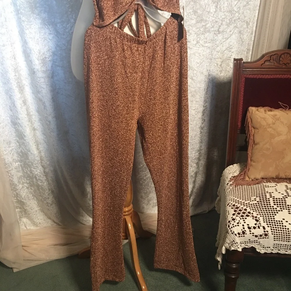 Miss Lola Cut Out Sparkly Jumper flared bottom size Small